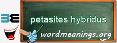 WordMeaning blackboard for petasites hybridus